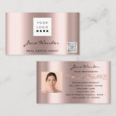 ソーシャルメディアロゴフォトQRコードメイクアップバラ 名刺 (正面/裏面)