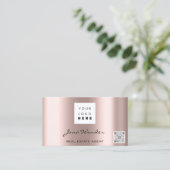 ソーシャルメディアロゴフォトQRコードメイクアップバラ 名刺 (スタンド正面)