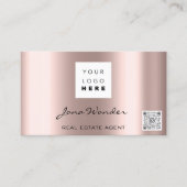 ソーシャルメディアロゴフォトQRコードメイクアップバラ 名刺 (正面)