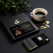 ソーシャルメディアロゴフォトQRコードメイクアップブラック金ゴールド 名刺