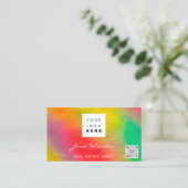 ソーシャルメディアロゴフォトQRコードメイクアップホログラフィック 名刺 (スタンド正面)