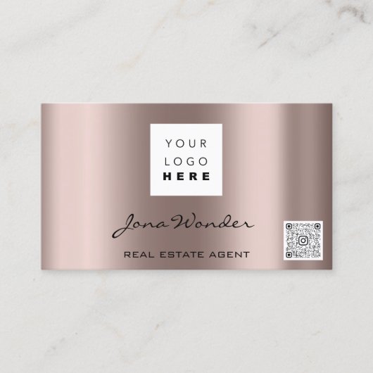 ソーシャルメディアロゴフォトQRコードメイクアップ美しい 名刺 (正面)