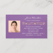 ソーシャルメディアロゴ写真QRコードメイクアップパープル 名刺 (裏面)