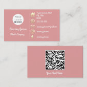 ソーシャルメディアロゴ金ゴールドQRコードカスタム挿入 名刺 (正面/裏面)