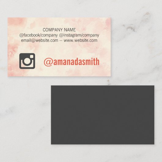 ソーシャルメディアロゴ | 水彩背景 名刺 (正面/裏面)