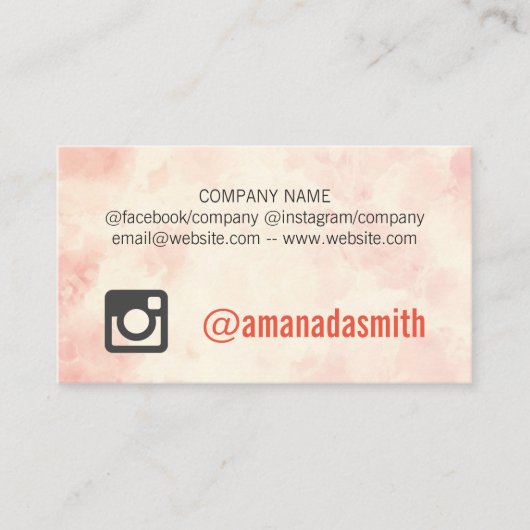 ソーシャルメディアロゴ | 水彩背景 名刺 (正面)