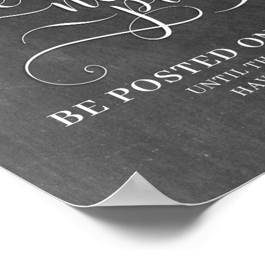 ソーシャルメディア上の写真結婚なし – Sign ポスター (角)