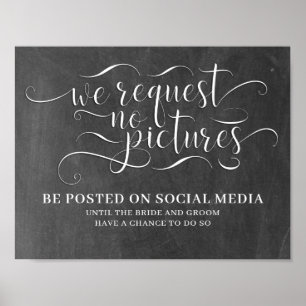 ソーシャルメディア上の写真結婚なし – Sign ポスター