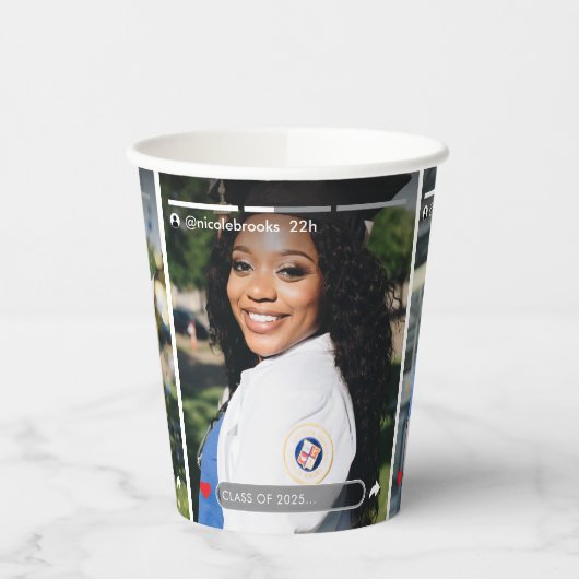 ソーシャルメディア事例写真撮影後卒業式パーティー 紙コップ (左)