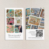 ソーシャルメディア写真テンプレートとQRとのコラージュ 名刺