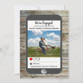 ソーシャルメディア写真携帯婚約発表 案内状 (正面)