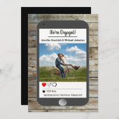 ソーシャルメディア写真携帯婚約発表 案内状 (正面/裏面)