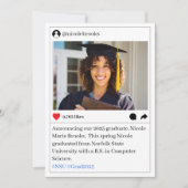 ソーシャルメディア写真撮影後の卒業 案内状 (正面)