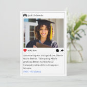 ソーシャルメディア写真撮影後の卒業 案内状 (スタンド正面)