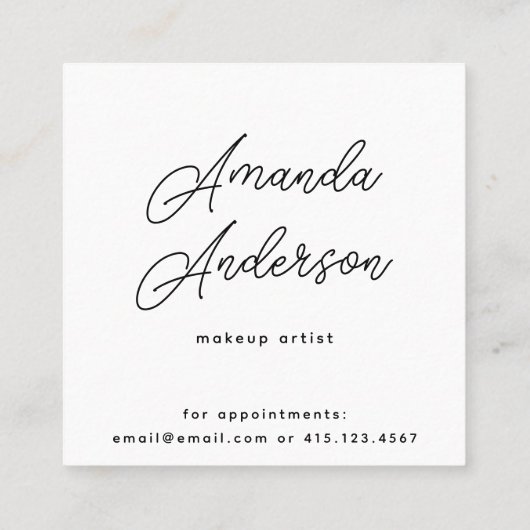 ソーシャルメディア写真+アイコンシンプルモダン スクエア名刺 (裏面)