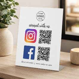 ソーシャルメディア卓上サイン | Instagram Facebook QR 台座サイン