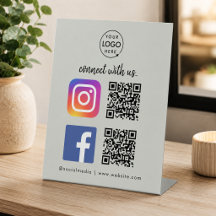 ソーシャルメディア卓上サイン | Instagram Facebook QR