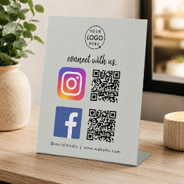 ソーシャルメディア卓上サイン | Instagram Facebook QR 台座サイン