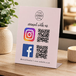 ソーシャルメディア卓上サイン | Instagram Facebook QR 台座サイン