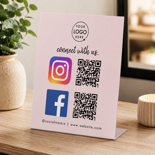 ソーシャルメディア卓上サイン | Instagram Facebook QR 台座サイン