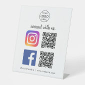 ソーシャルメディア卓上サイン | Instagram Facebook QR 台座サイン (正面)