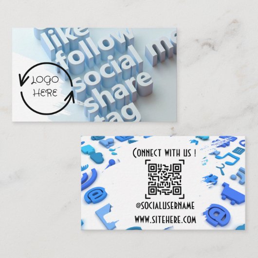 ソーシャルメディア名刺の接続 名刺 (正面/裏面)