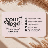 ソーシャルメディア情報ピンク連絡クに接続 名刺