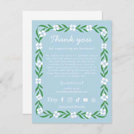 ソーシャルメディア感謝お客様カード サンキューカード (正面/裏面)