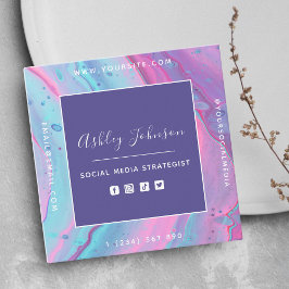 ソーシャルメディア戦略家 ソーシャルメディア QRコード カラー スクエア名刺