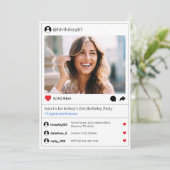 ソーシャルメディア投稿の写真21歳の誕生日パーティー 招待状 (スタンド正面)