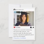 ソーシャルメディア投稿写真卒業お礼 サンキューカード (正面)