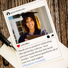 ソーシャルメディア投稿写真卒業お礼 サンキューカード