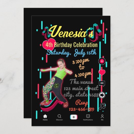 ソーシャルメディア招待状 招待状 (正面/裏面)