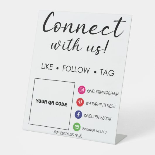 ソーシャルメディア標識テンプレート 台座サイン (正面)