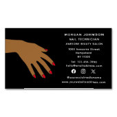 ソーシャルメディア爪、 ネイル技術者マニキュア美しいサロン マグネット名刺 (正面)