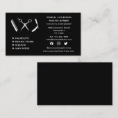 ソーシャルメディア理容師バーバーバーショップヒードトリムシェービング 名刺 (正面/裏面)