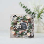 ソーシャルメディア用ベイビーガール妊娠発表 案内状 (スタンド正面)