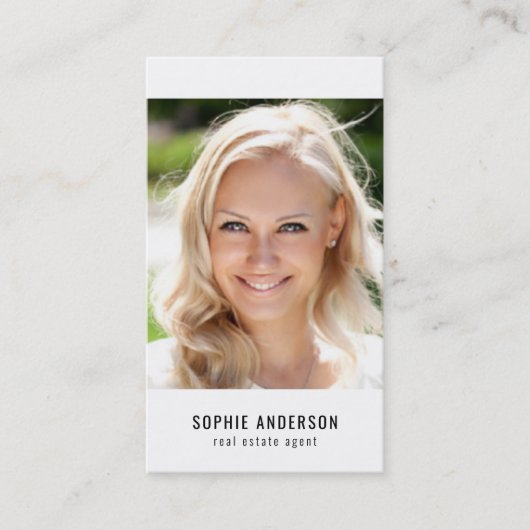 ソーシャルメディア白黒プロフィール写真 名刺 (正面)