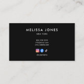 ソーシャルメディア白黒ミニマリスト 名刺 (裏面)