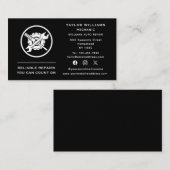 ソーシャルメディア白黒レンチ自動修理 名刺 (正面/裏面)
