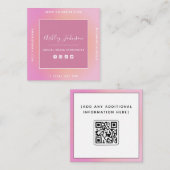 ソーシャルメディア管理者ソーシャルメディアQRコード夏 スクエア名刺 (正面/裏面)