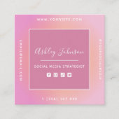 ソーシャルメディア管理者ソーシャルメディアQRコード夏 スクエア名刺 (正面)