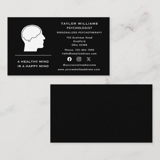ソーシャルメディア精神衛生臨床心理学者 名刺 (正面/裏面)