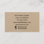 ソーシャルメディア素朴で茶色のモノグラムイニシャル 名刺 (裏面)