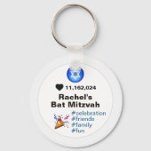 ソーシャルメディア絵文字バルミツワーまたはバー（ユダヤ教の）バル・ミツバー キーホルダー (裏面)
