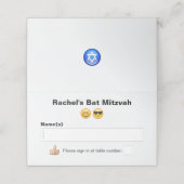 ソーシャルメディア絵文字バルミツワーまたはバー（ユダヤ教の）バル・ミツバー プレイスカード (外部開封)