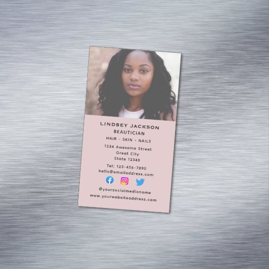 ソーシャルメディア美容師美容師垂直 マグネット名刺 (インサイチュ)