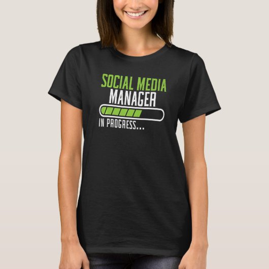 ソーシャルメディア職業ソーシャルメディアマネージャー Tシャツ (正面)