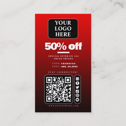 ソーシャルメディア製品の価格ラベル/販売プロモーションカード 名刺 (正面)