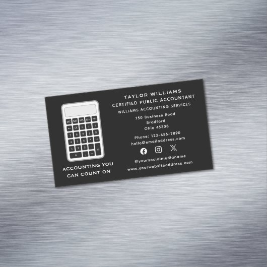 ソーシャルメディア計算機会計士お金の位牌 マグネット名刺 (インサイチュ)